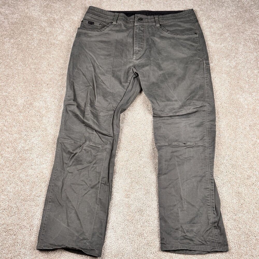 KUHL Rebel Vintage Patina Dye Pants Klassik Fit Olive Drab Hiking Mens 38x30